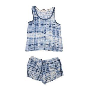 Lucky Brand Tie-Dye Tank & Shorts Set Blue